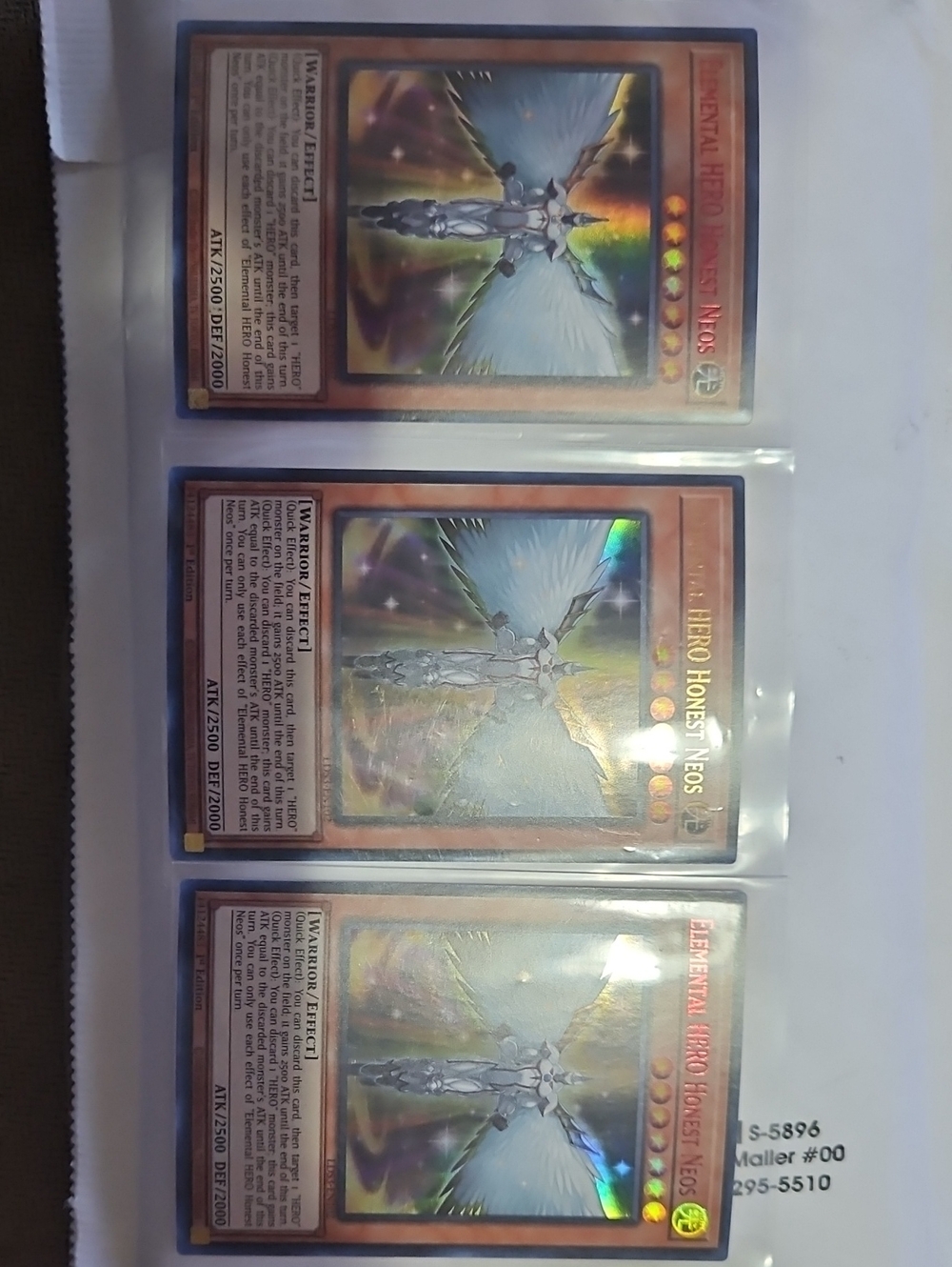 3 Elemental HERO Honest Neos Collectible Card - White Holographic